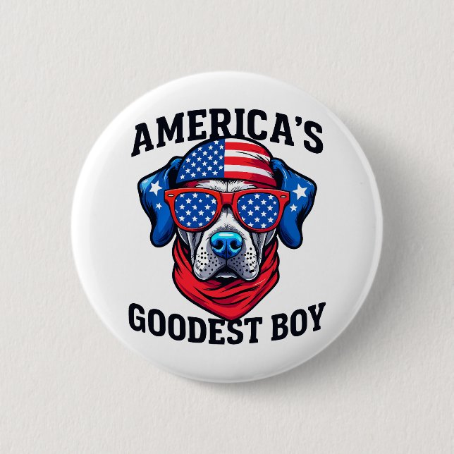 Badge Rond 5 Cm America’s Goodest Boy Dog (Devant)