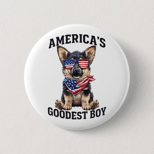 Badge Rond 5 Cm America’s Goodest Shepherd (Devant)