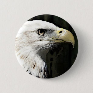 Badge Rond 5 Cm Américain Eagle