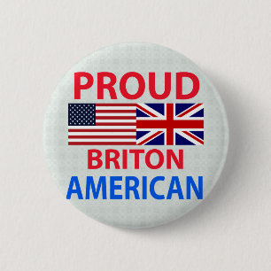 Badge Rond 5 Cm Américain fier de Britannique