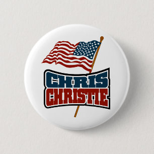 Badge Rond 5 Cm Américain fier de Chris Christie
