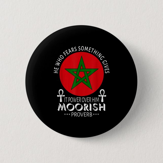 Badge Rond 5 Cm Américain Mauresque Qui Craindre Soin Maures Islam (Devant)