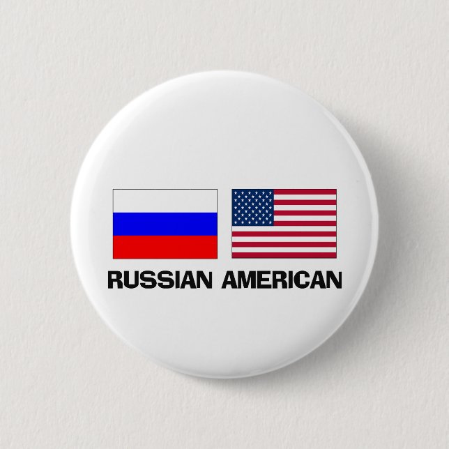 Badge Rond 5 Cm Américain russe (Devant)