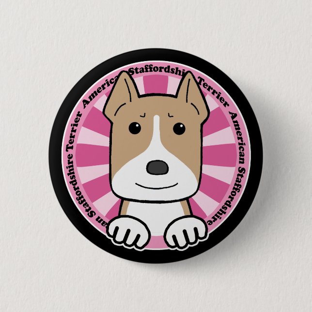 Badge Rond 5 Cm Américain Stafforshire Terrier (Devant)