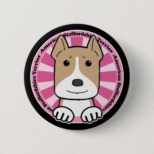 Badge Rond 5 Cm Américain Stafforshire Terrier