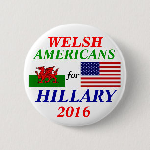 Badge Rond 5 Cm Américains de Gallois pour Hillary Clinton
