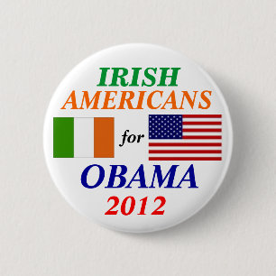 Badge Rond 5 Cm Américains irlandais pour Obama