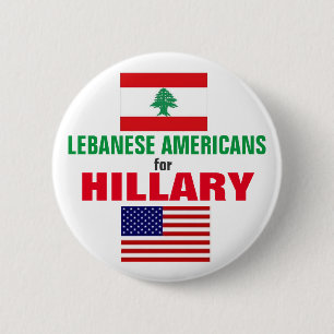Badge Rond 5 Cm Américains libanais pour Hillary 2016