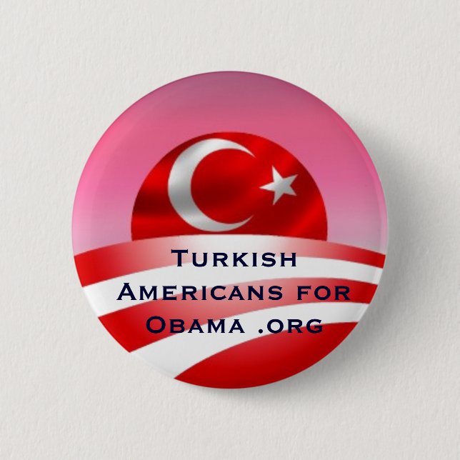 Badge Rond 5 Cm Américains turcs pour Obama .org (Devant)