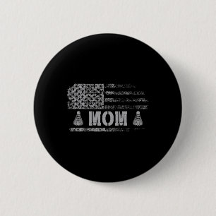 Badge Rond 5 Cm American Badminton Mom Usa Flag Team Badminton