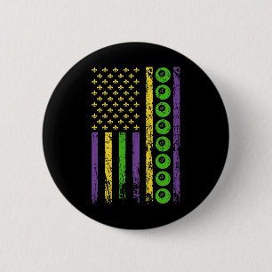 Badge Rond 5 Cm American Cue Sports Drapeau Billard Sporty Mardi G