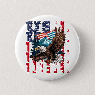 Badge Rond 5 Cm American Eagle USA Flag Eagle pour un patriote