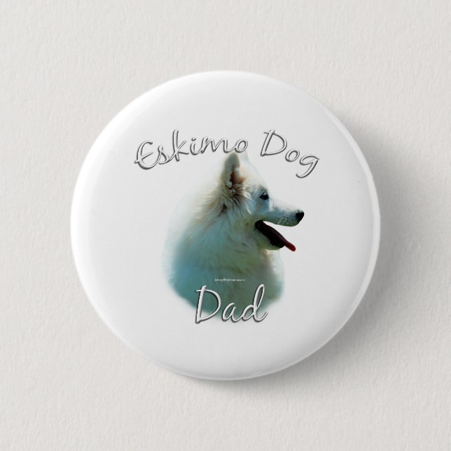 Badge Rond 5 Cm American Eskimo Chien Papa 2 (Devant)