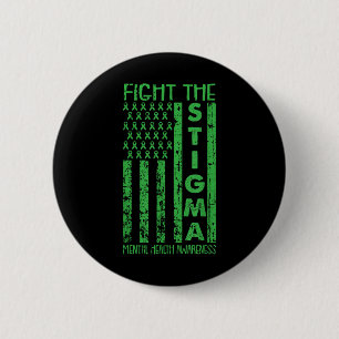 Badge Rond 5 Cm American Flag Sensibilisation à la santé mentale R