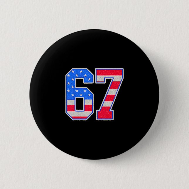 Badge Rond 5 Cm American Flage 67 Six Sept Mèmes (Devant)