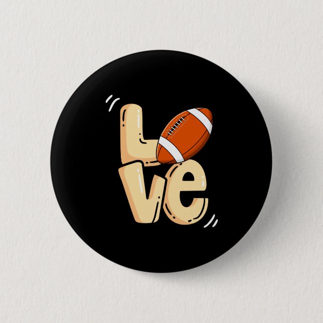 Badge Rond 5 Cm American Football Love Valentines Rugby Srts Pl _1 (Devant)