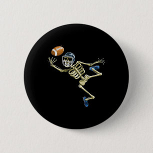Badge Rond 5 Cm American Football Squelette Halloween Hommes garço