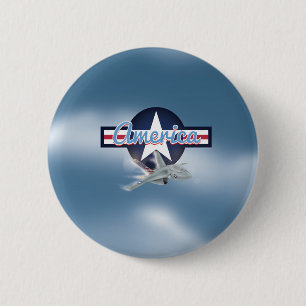 Badge Rond 5 Cm American Jet Air Force