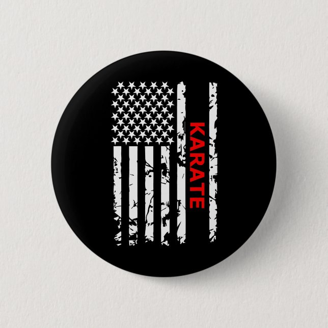 Badge Rond 5 Cm American Karate (Devant)