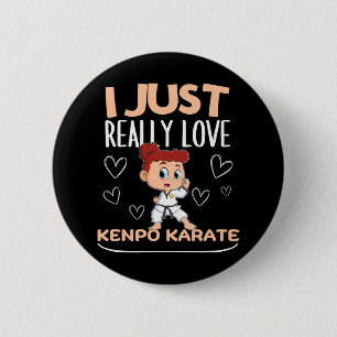 Badge Rond 5 Cm American Kenpo Girl Coach J'Aime Vraiment Kenpo