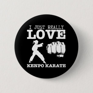 Badge Rond 5 Cm American Kenpo Girl Coach J'Aime Vraiment Kenpo