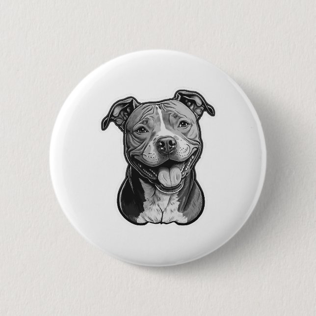 Badge Rond 5 Cm American Staffordshire Terrier (Devant)