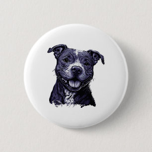 Badge Rond 5 Cm American Staffordshire Terrier