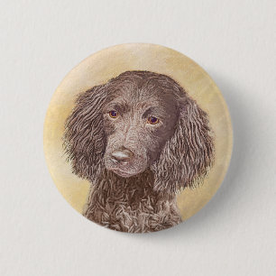 Badge Rond 5 Cm American Water Spaniel Peinture - Original Dog Art