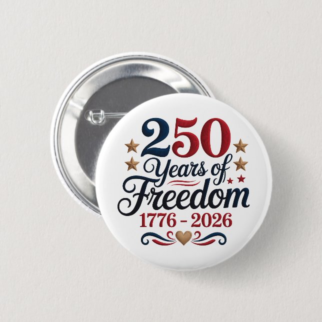 Badge Rond 5 Cm America's 250th Anniversary Americana (Devant & derrière)