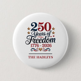 Badge Rond 5 Cm America's 250th Anniversary Name
