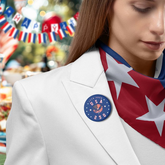 Badge Rond 5 Cm America's 250th Anniversary USA 250 1776 2026 (Créateur téléchargé)
