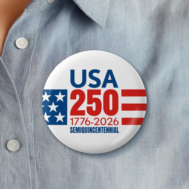 Badge Rond 5 Cm America's 250th Birthday - Stars and Stripes (Celebrate America's 250th Birthday with a Collectible Button for the 2026 Festivities)