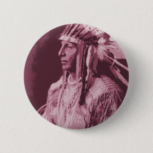 Badge Rond 5 Cm Amérindien