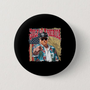 Badge Rond 5 Cm Amérique du Golfe des États-Unis Salutation Trump