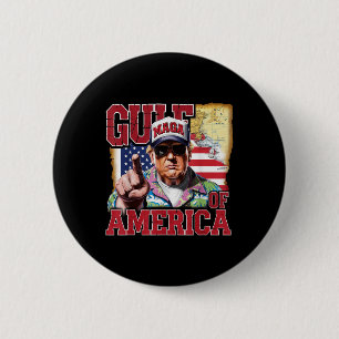 Badge Rond 5 Cm Amérique du Golfe des États-Unis Salutation Trump