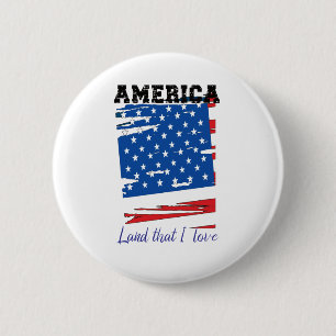 Badge Rond 5 Cm Amérique, terre que j'aime
