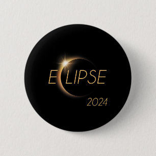 Badge Rond 5 Cm Amérique Totalité 04 08 24 Total Éclipse Solaire 2