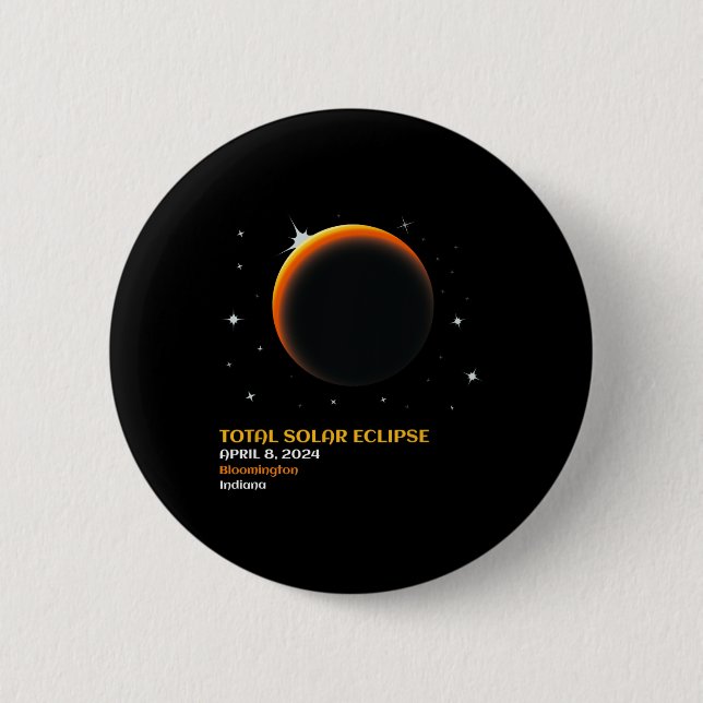 Badge Rond 5 Cm Amérique Totalité 04 08 24 Total Éclipse Solaire 2 (Devant)