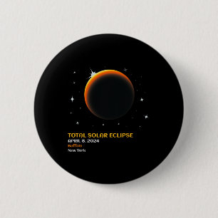 Badge Rond 5 Cm Amérique Totalité 04 08 24 Total Éclipse Solaire 2