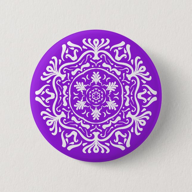 Badge Rond 5 Cm Amethyst Mandala (Devant)