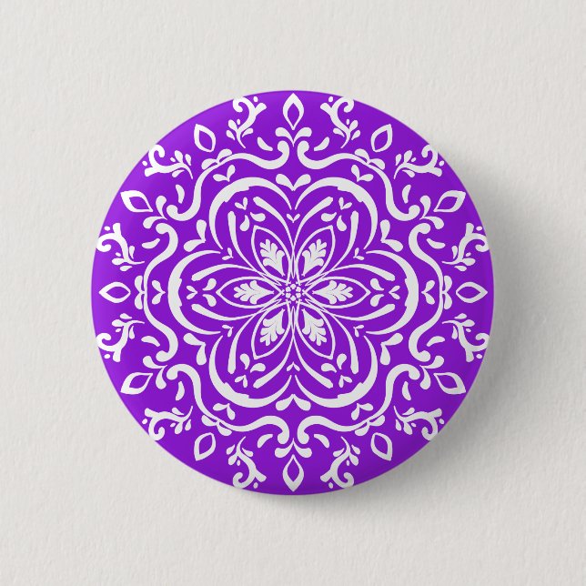 Badge Rond 5 Cm Amethyst Mandala (Devant)