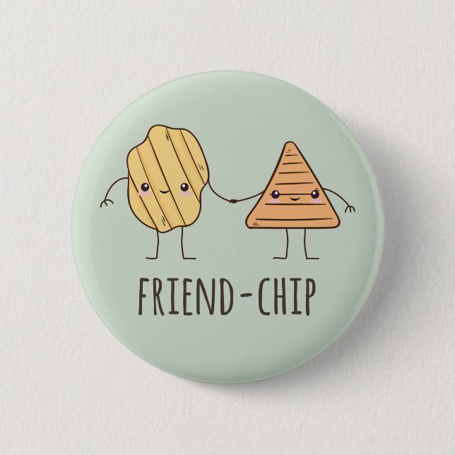 Badge Rond 5 Cm Ami amusant chips (Devant)