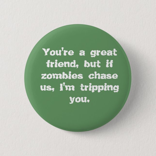 Badge Rond 5 Cm Amis contre le bouton de zombis (Devant)
