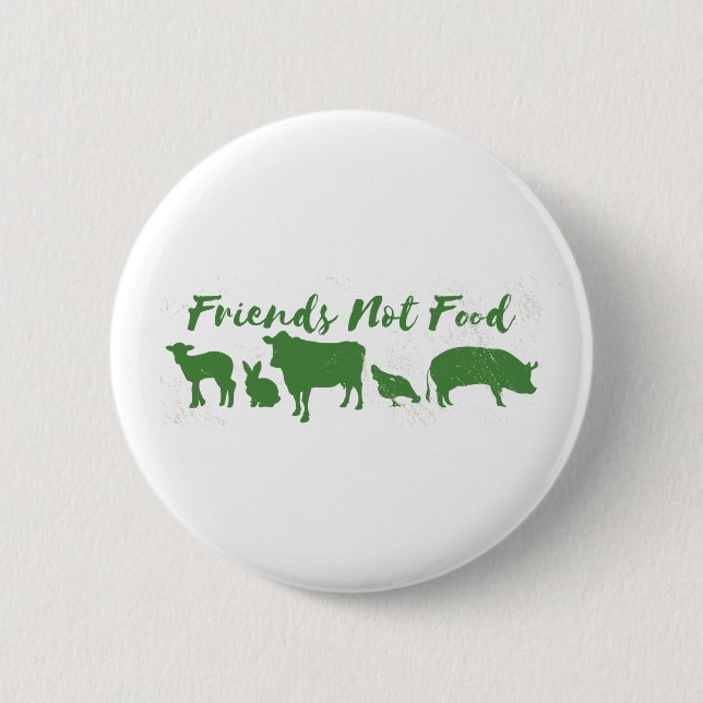 Badge Rond 5 Cm Amis pas de nourriture (Devant)