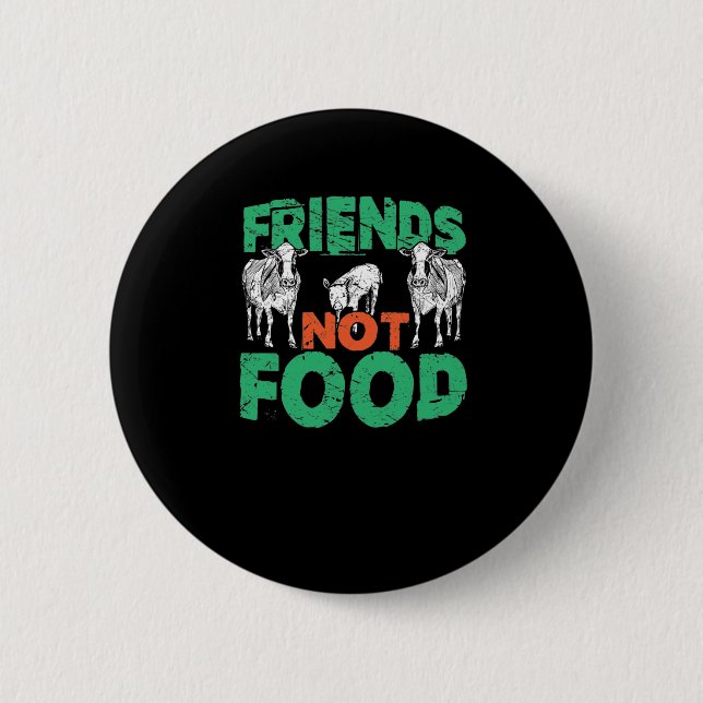 Badge Rond 5 Cm Amis pas de nourriture Amis pas de nourriture (Devant)