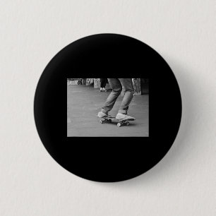 Badge Rond 5 Cm Amis skateurs – Grunge Noir Et Blanc Adolescent Sk