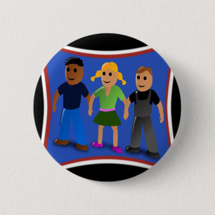 Badge Rond 5 Cm Amis tenant la main -