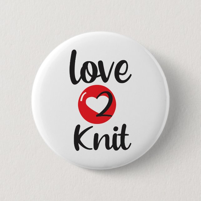 Badge Rond 5 Cm amour 2 Knit (Devant)