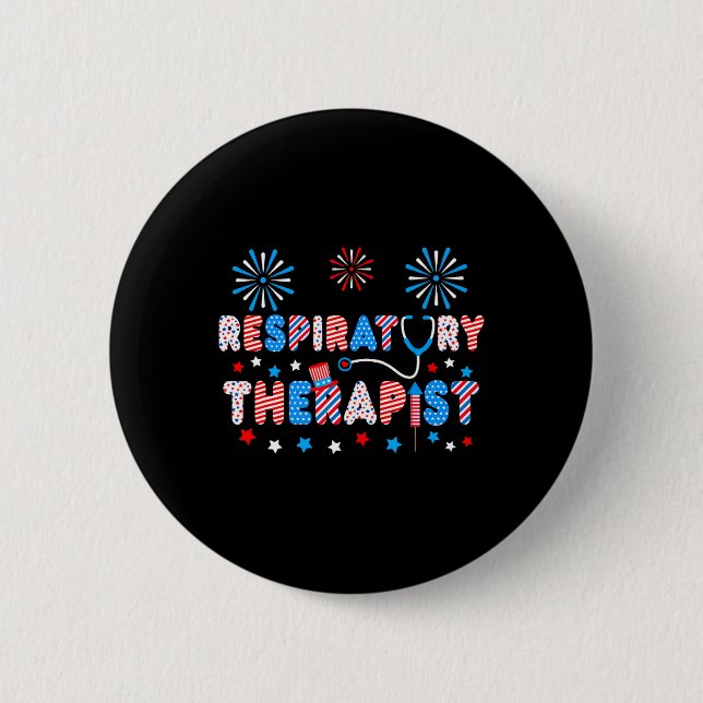Badge Rond 5 Cm Amour 4 juillet stéthoscope (Devant)