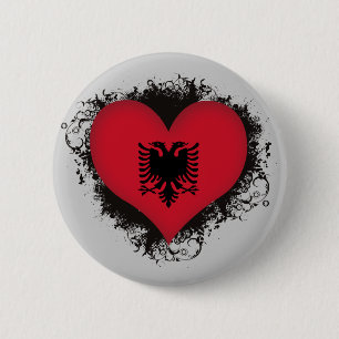 Badge Rond 5 Cm Amour Albanie du cru I